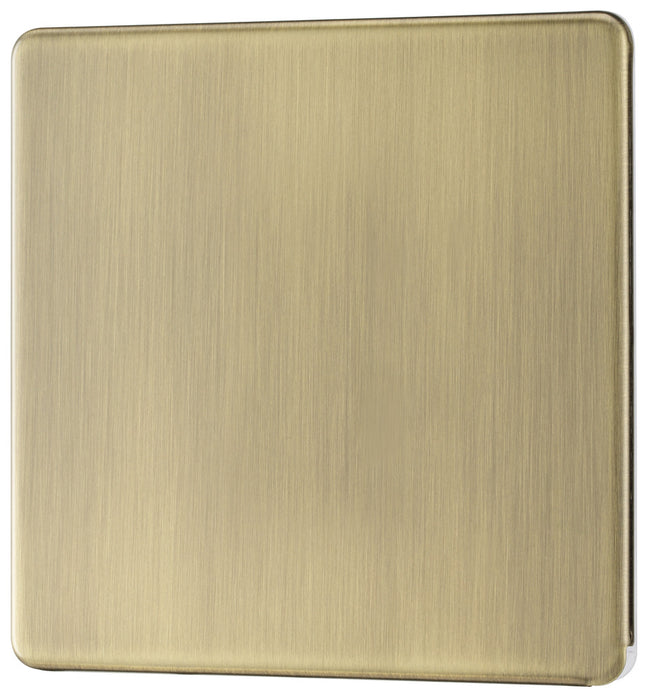 BG FAB94 Flatplate Screwless Single Blanking Plate - Antique Brass