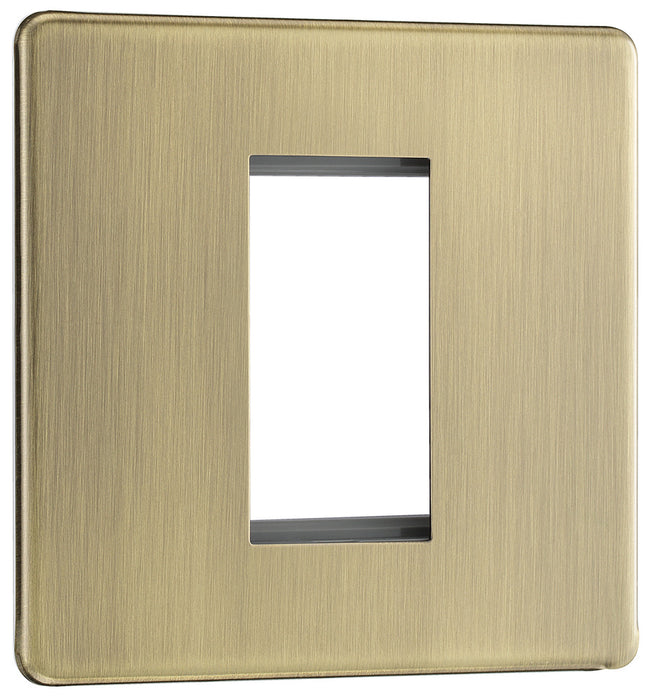 BG FABEMS1 Flatplate Screwless Single Euro Module Faceplate - Antique Brass