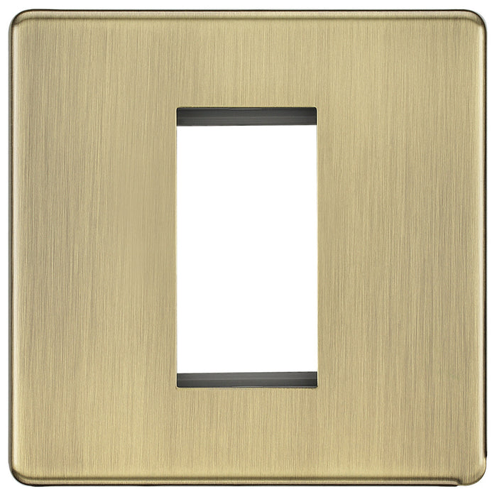 BG FABEMS1 Flatplate Screwless Single Euro Module Faceplate - Antique Brass