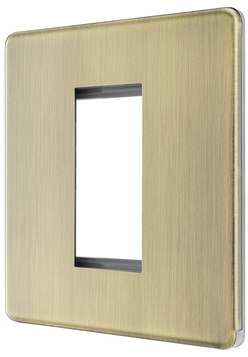 BG FABEMS1 Flatplate Screwless Single Euro Module Faceplate - Antique Brass