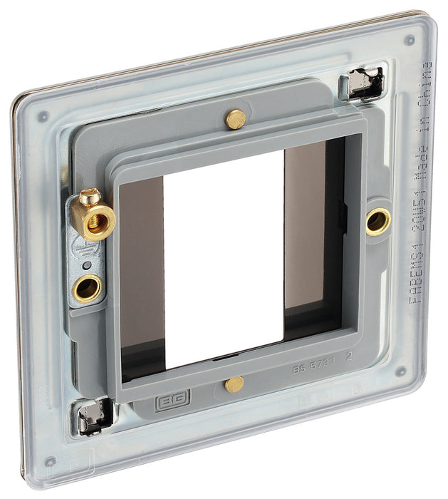 BG FABEMS1 Flatplate Screwless Single Euro Module Faceplate - Antique Brass