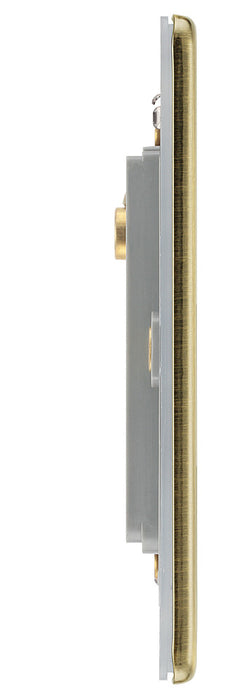 BG FABEMS1 Flatplate Screwless Single Euro Module Faceplate - Antique Brass