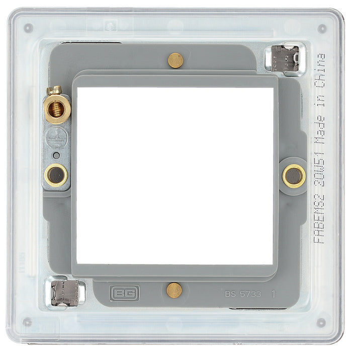 BG FABEMS2 Flatplate Screwless Twin Euro Module Faceplate - Antique Brass