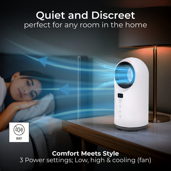 Masterplug FANPTC150WUK Breeze SmartEnergy Bladeless Heater & Fan with Remote Control 1500W White - westbasedirect.com