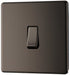 BG FBN12 Flatplate Screwless Single Light Switch 10A - Black Nickel (5 Pack) - westbasedirect.com