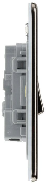 BG FBN12 Flatplate Screwless Single Light Switch 10A - Black Nickel - westbasedirect.com