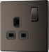 BG FBN21B Flatplate Screwless Single Socket 13A - Black Insert - Black Nickel - westbasedirect.com