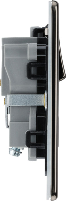 BG FBN21B Flatplate Screwless Single Socket 13A - Black Insert - Black Nickel - westbasedirect.com