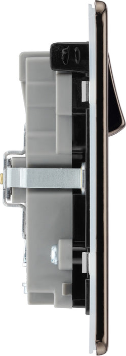 BG FBN22UAC45B Flatplate Screwless 13A Double Switched Power Socket + USB A+C (45W) - Black Nickel + Black Insert - westbasedirect.com