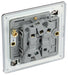 BG FBN42 Flatplate Screwless Double Light Switch 10A - Black Nickel - westbasedirect.com