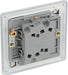 BG FBS42 Flatplate Screwless Double Light Switch 10A - Brushed Steel - westbasedirect.com