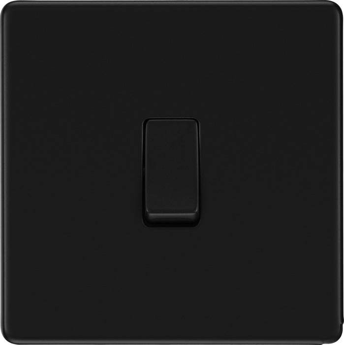 BG FFB12 Flatplate Screwless Single Light Switch 10A - Matt Black - westbasedirect.com