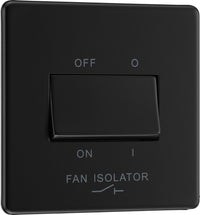 BG FFB15 Flatplate Screwless Fan Isolator Switch TP 10A - Matt Black