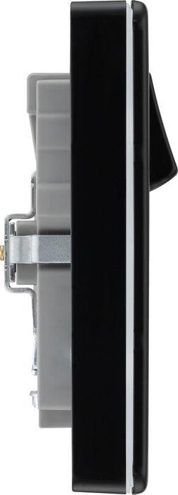 BG FFB22UAC45B Flatplate Screwless Double Socket + 2xUSB A+C(45W) - Black Insert - Matt Black - westbasedirect.com
