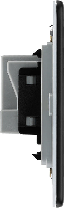 BG FFB23B Flatplate Screwless 1G 13A Unswitched Socket - Black Insert - Matt Black - westbasedirect.com