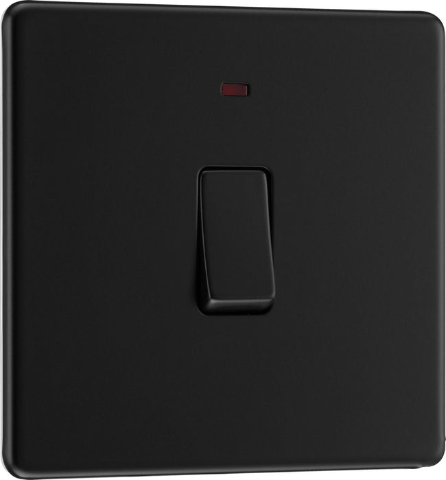 BG FFB31 Flatplate Screwless 20A DP Switch + Neon - Matt Black - westbasedirect.com