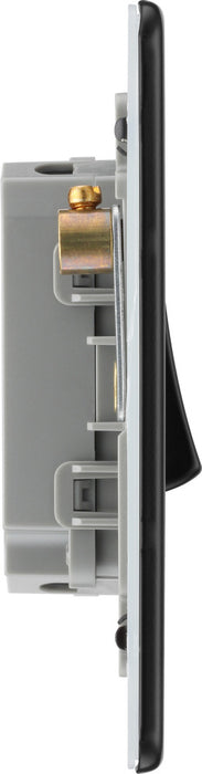 BG FFB44 Flatplate Screwless 20A 16AX 2 Way Quadruple Light Switch - Matt Black - westbasedirect.com