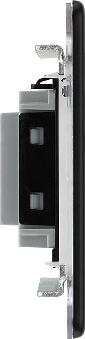 BG FFB54 Flatplate Screwless Unswitched 13A Fused Connection Unit - Matt Black - westbasedirect.com