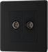 BG FFB66 Flatplate Screwless Diplex TV/FM Socket - Matt Black - westbasedirect.com
