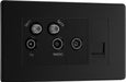 BG FFB69 Flatplate Screwless Quadplex TV FM SAT (x2) - Matt Black - westbasedirect.com