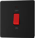 BG FFB74 Flatplate Screwless 45A DP Single Plate + Neon - Matt Black - westbasedirect.com