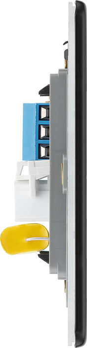 BG FFBBTM1 Flatplate Screwless Master Telephone Socket - Matt Black - westbasedirect.com