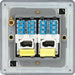 BG FFBBTM2 Flatplate Screwless Double Master Telephone Socket - Matt Black - westbasedirect.com