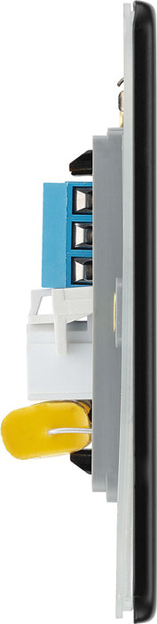 BG FFBBTM2 Flatplate Screwless Double Master Telephone Socket - Matt Black - westbasedirect.com