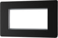 BG FFBEMR4 Flatplate Screwless Quad Euro Module Faceplate - Matt Black - westbasedirect.com