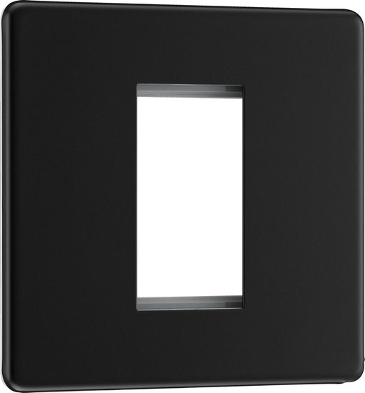 BG FFBEMS1 Flatplate Screwless Single Euro Module Faceplate - Matt Black - westbasedirect.com