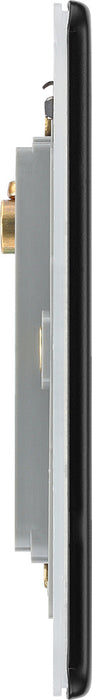BG FFBEMS2 Flatplate Screwless Twin Euro Module Faceplate - Matt Black - westbasedirect.com