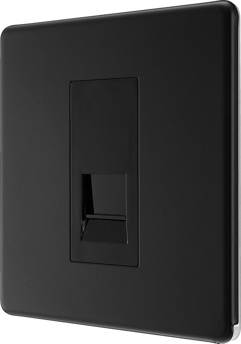 BG FFBRJ111 Flatplat Screwless RJ11 Single Data Outlet Socket - Matt Black - westbasedirect.com
