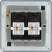 BG FFBRJ452 Flatplate Screwless RJ45 Double Data Outlet Socket - Matt Black - westbasedirect.com