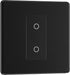 BG FFBTDM1B-K Flatplate Screwless 2-Way Master 200W Single Touch Dimmer Switch - Matt Black (Black) - westbasedirect.com