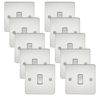 Knightsbridge FP2000PCx10 Flat Plate 10AX 1G 2 Way Switch - Polished Chrome (10 Pack)