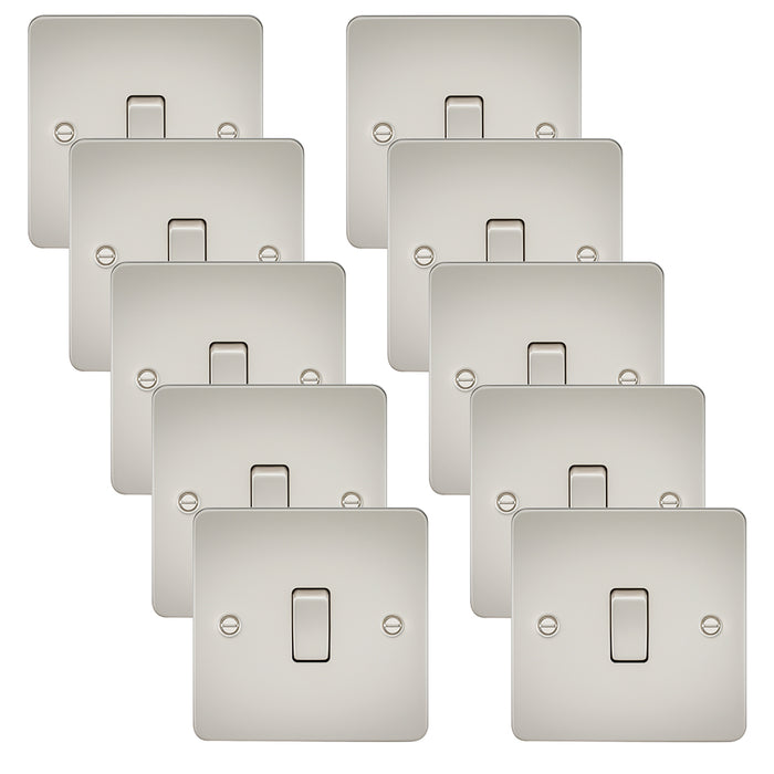 Knightsbridge FP2000PLx10 Flat Plate 10AX 1G 2 Way Switch - Pearl (10 Pack)