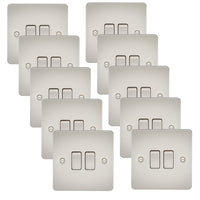 Knightsbridge FP3000PLx10 Flat Plate 10AX 2G 2-Way Switch - Pearl (10 Pack)