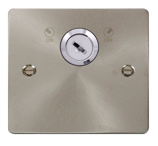 Click Define FPBS660 Flat Plate 20A DP 1G Key Lockable Switch - Brushed Stainless - westbasedirect.com