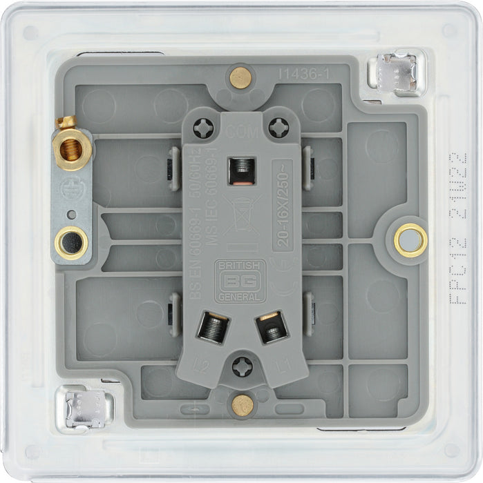 BG FPC12 Flatplate Screwless Single Light Switch 10A - Polished Chrome (5 Pack) - westbasedirect.com