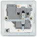 BG FPC21W Flatplate Screwless Single Socket 13A - White Insert - Polished Chrome (5 Pack) - westbasedirect.com