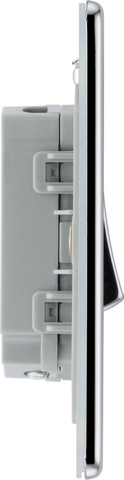 BG FPC42 Flatplate Screwless Double Light Switch 10A - Polished Chrome (5 Pack) - westbasedirect.com