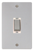 Click Define FPCH502WH Flat Plate 45A Ingot 2G Double Pole Switch (Vertical) - Polished Chrome (White) - westbasedirect.com
