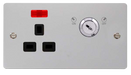Click Define FPCH655BK Flat Plate 13A Ingot 1G DP Key Lockable Switched Socket + Neon - Polished Chrome (Black) - westbasedirect.com