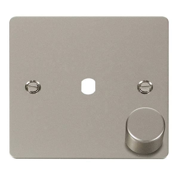 Click Define FPPN140PL Flat Plate 1G Unfurnished Dimmer Plate & Knob (650W Max) - Pearl Nickel - westbasedirect.com