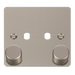 Click Define FPPN152PL Flat Plate 2G Unfurnished Dimmer Plate & Knobs (800W Max) - Pearl Nickel - westbasedirect.com