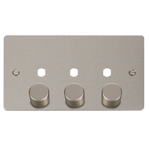 Click Define FPPN153PL Flat Plate 3G Unfurnished Dimmer Plate & Knobs (1200W Max) - Pearl Nickel - westbasedirect.com