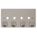 Click Define FPPN154PL Flat Plate 4G Unfurnished Dimmer Plate & Knobs (1600W Max) - Pearl Nickel - westbasedirect.com