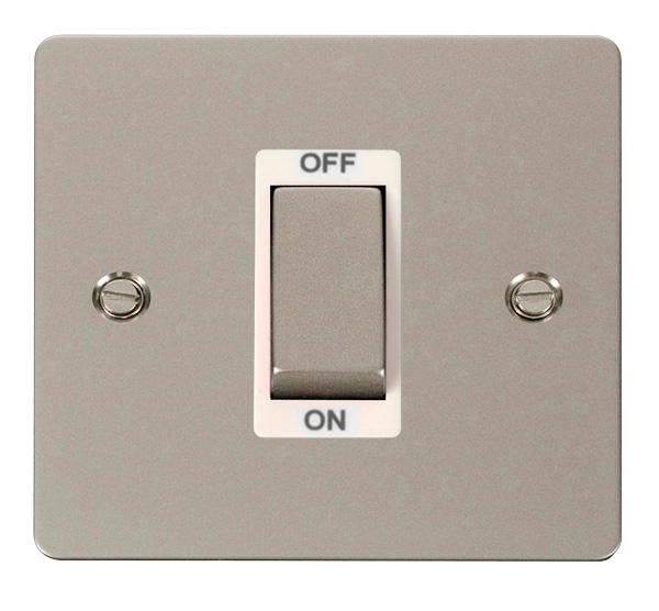 Click Define FPPN500WH Flat Plate 45A Ingot 1G Double Pole Switch - Pearl Nickel (White) - westbasedirect.com