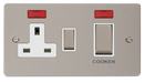 Click Define FPPN505WH Flat Plate 45A Ingot 2G DP Switch + 13A DP Switched Socket + Neon - Pearl Nickel (White) - westbasedirect.com