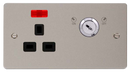 Click Define FPPN655BK Flat Plate 13A Ingot 1G DP Key Lockable Switched Socket + Neon - Pearl Nickel (Black) - westbasedirect.com